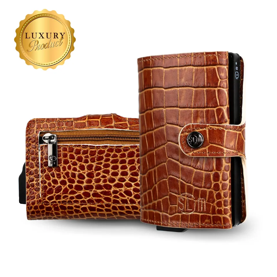 SLim Stampa Cocco portacarte pelle cuoio RFID