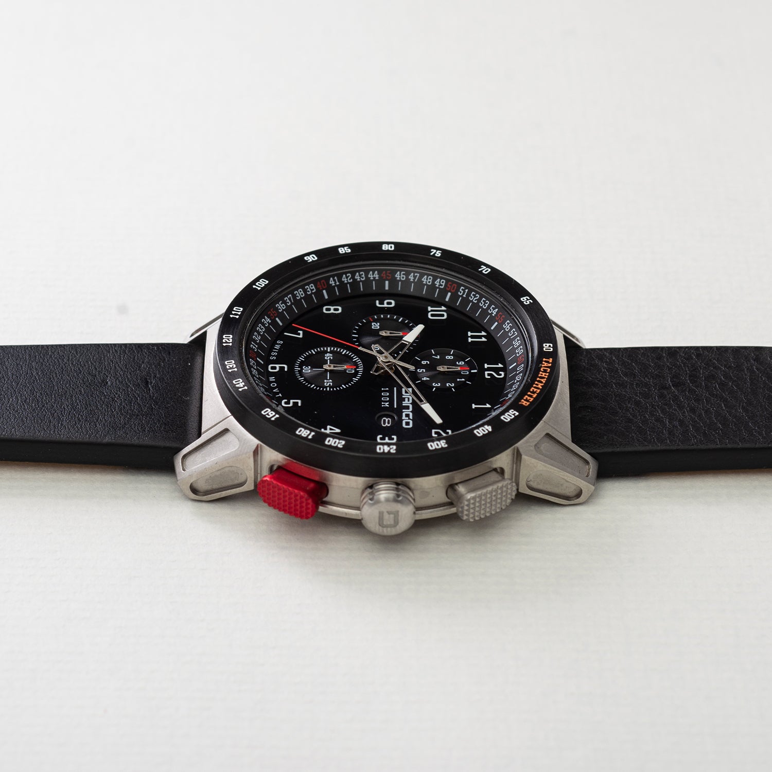 Dango CR-01 cronografo uomo 45mm pelle Jet Black