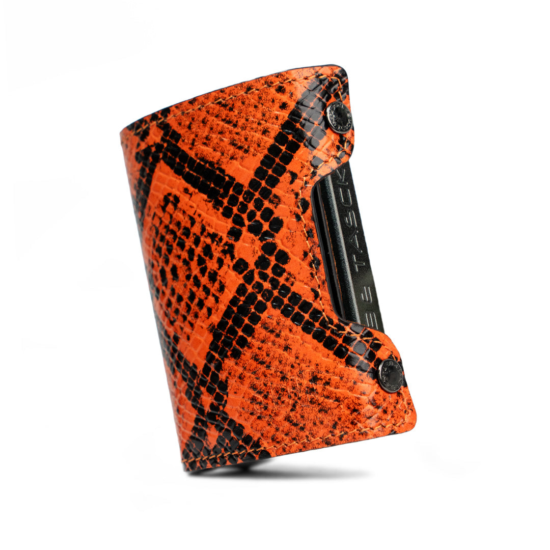 Be Tasck Rettile Portacarte Pelle Arancio RFID