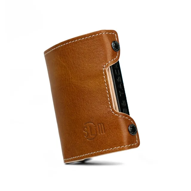 Be Tasck SLim Portacarte pelle concia vegetale cognac