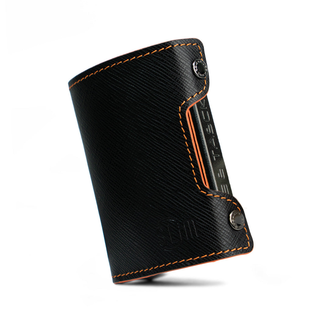 SLim Be Tasck portacarte saffiano Nero Arancio