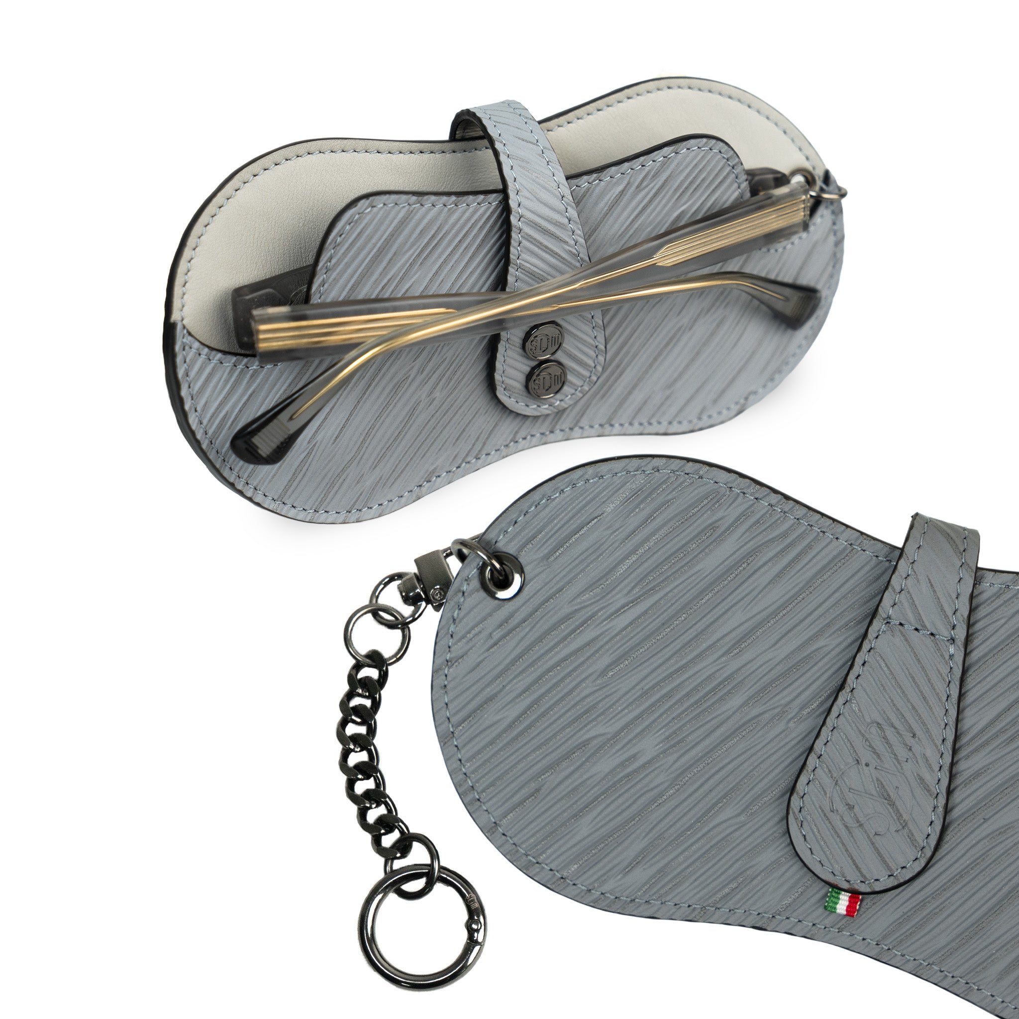 SLim Vision Epi Grigio portaocchiali vera pelle