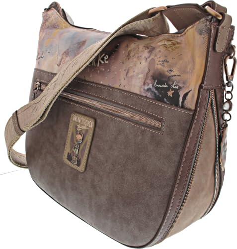 Anekke Hollywood borsa a tracolla blu navy espandibile con zip