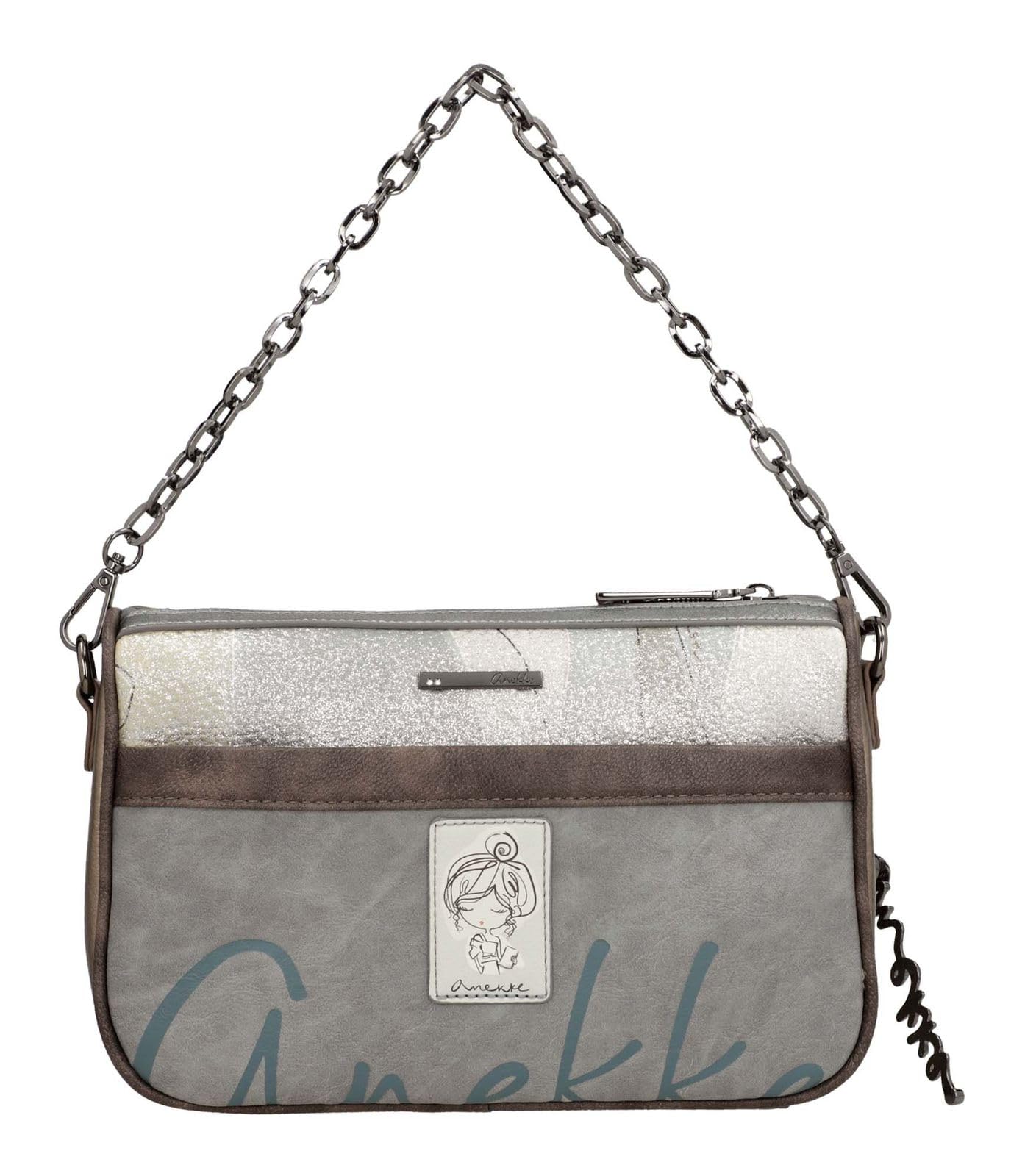 Anekke Essentials Borsa a Tracolla Beige Fiori Farfalle