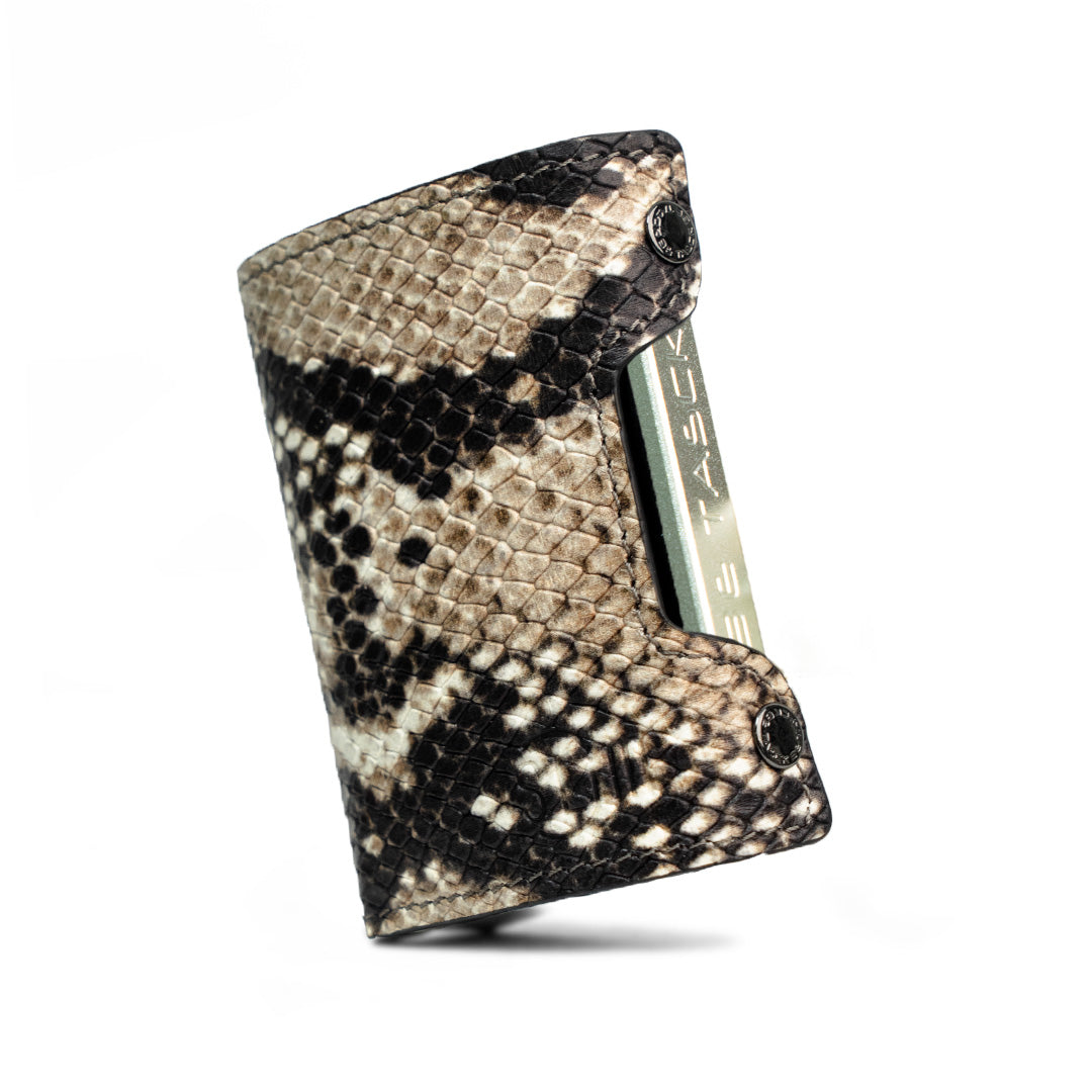 SLim Be Tasck portafoglio rettile beige frame nero