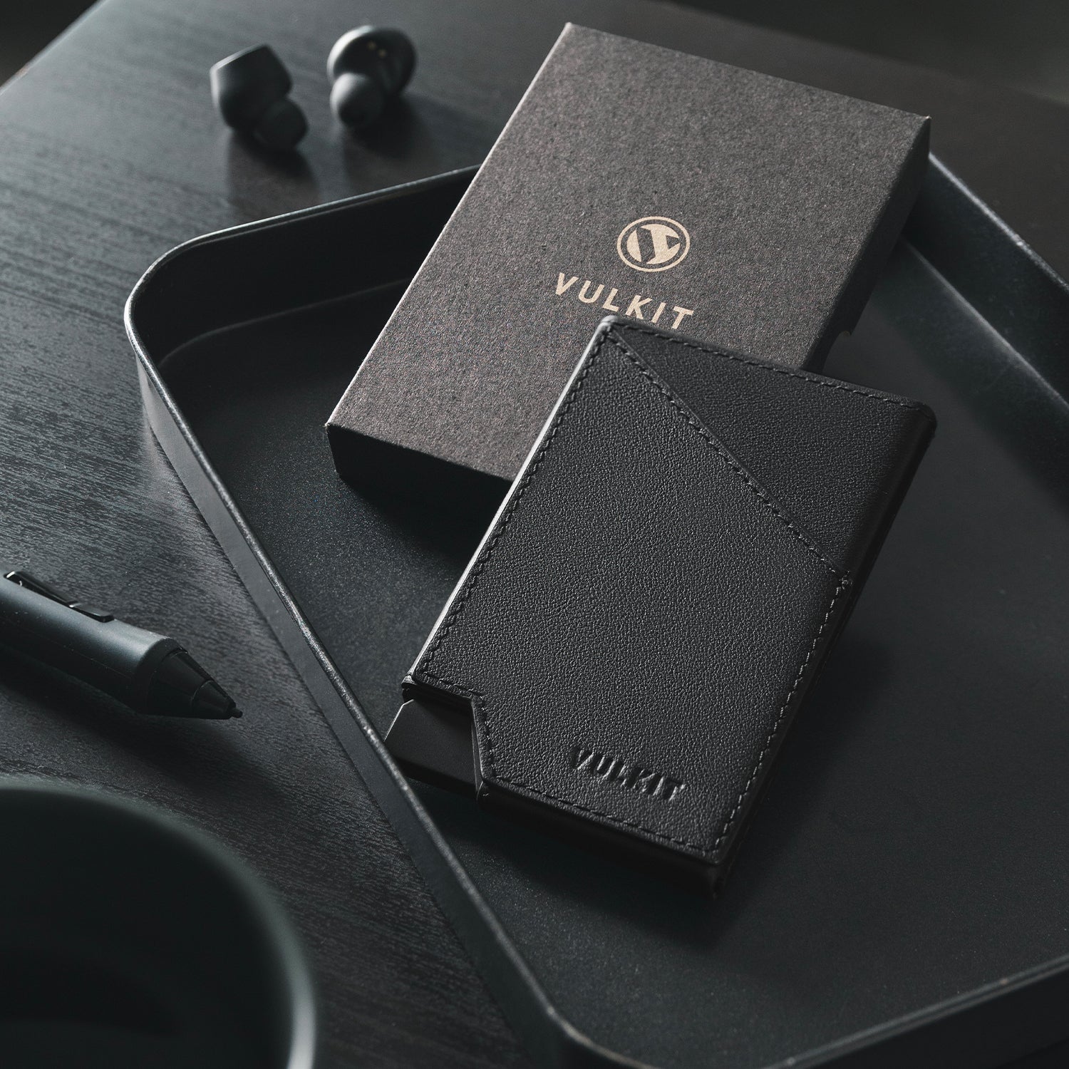 VULKIT Pop Up Wallet VC401P portafoglio nero pelle RFID