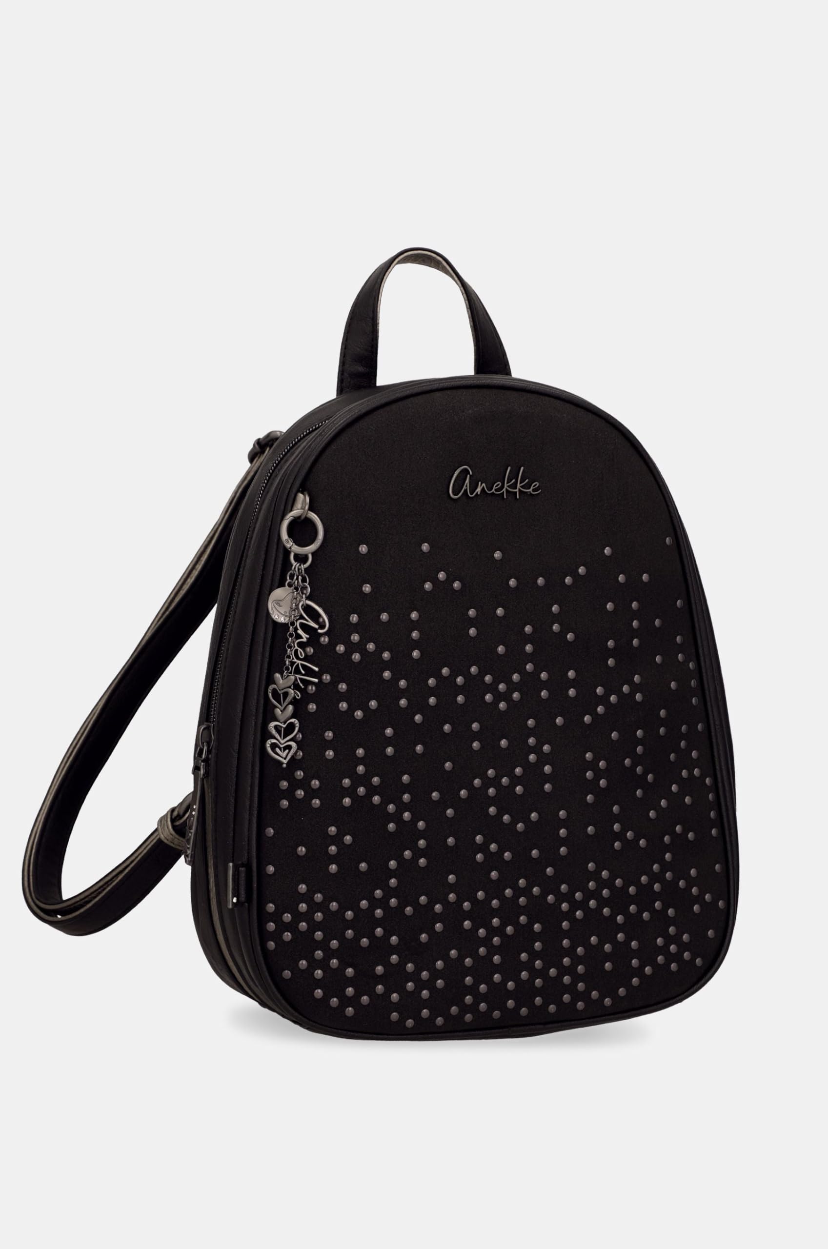 Anekke Black Zaino Medio Nero con Cerniera