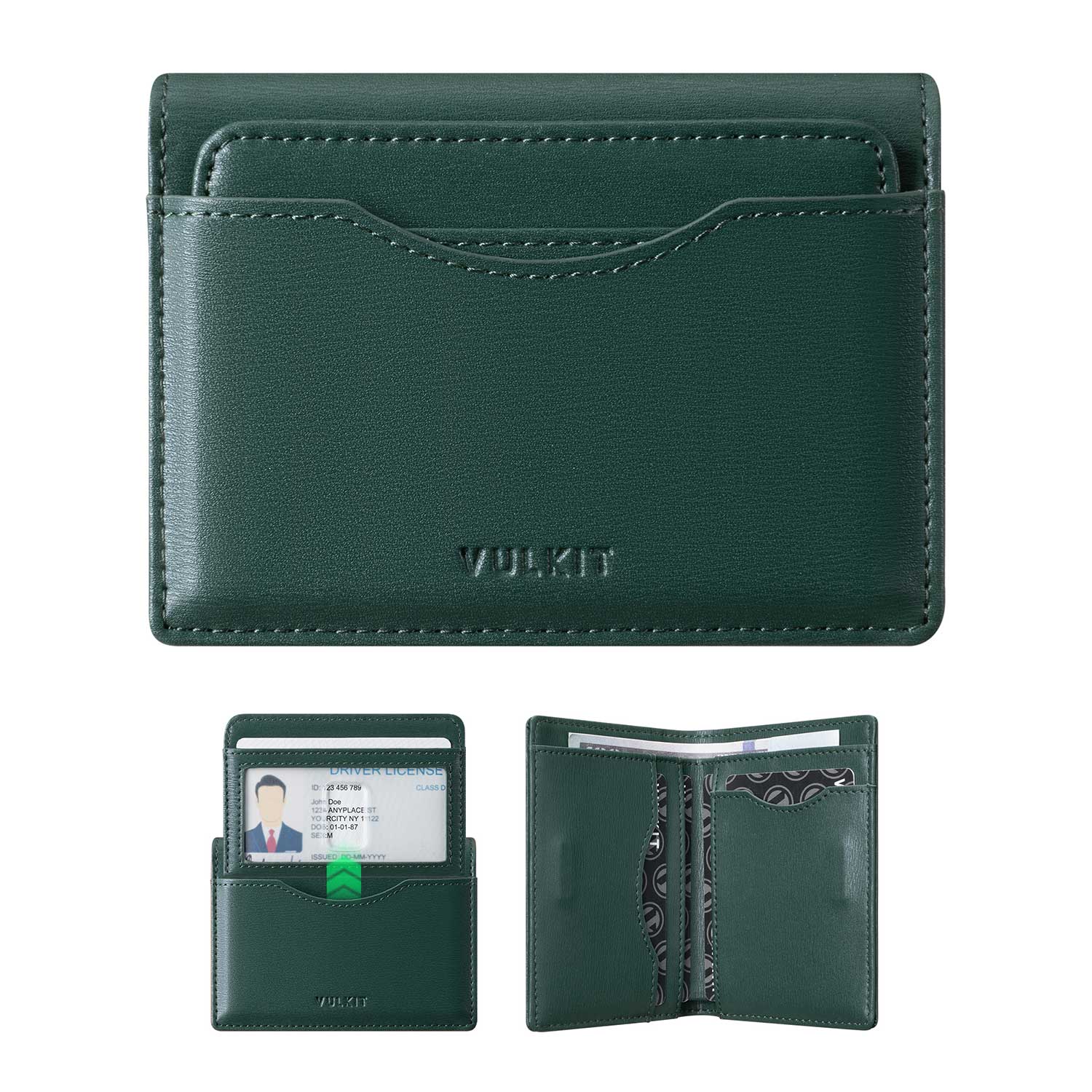 VULKIT VW134 portacarte pelle RFID nero finestra ID