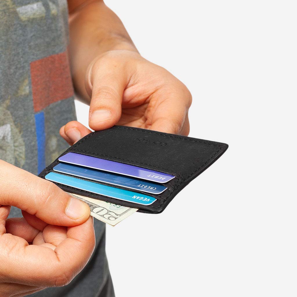 Corkor Wallets portafoglio sughero nero Small RFID
