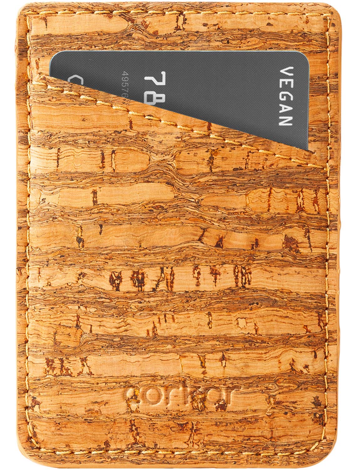 Corkor Wallets Portafoglio Uomo Sughero Rosso Marrone Sottile