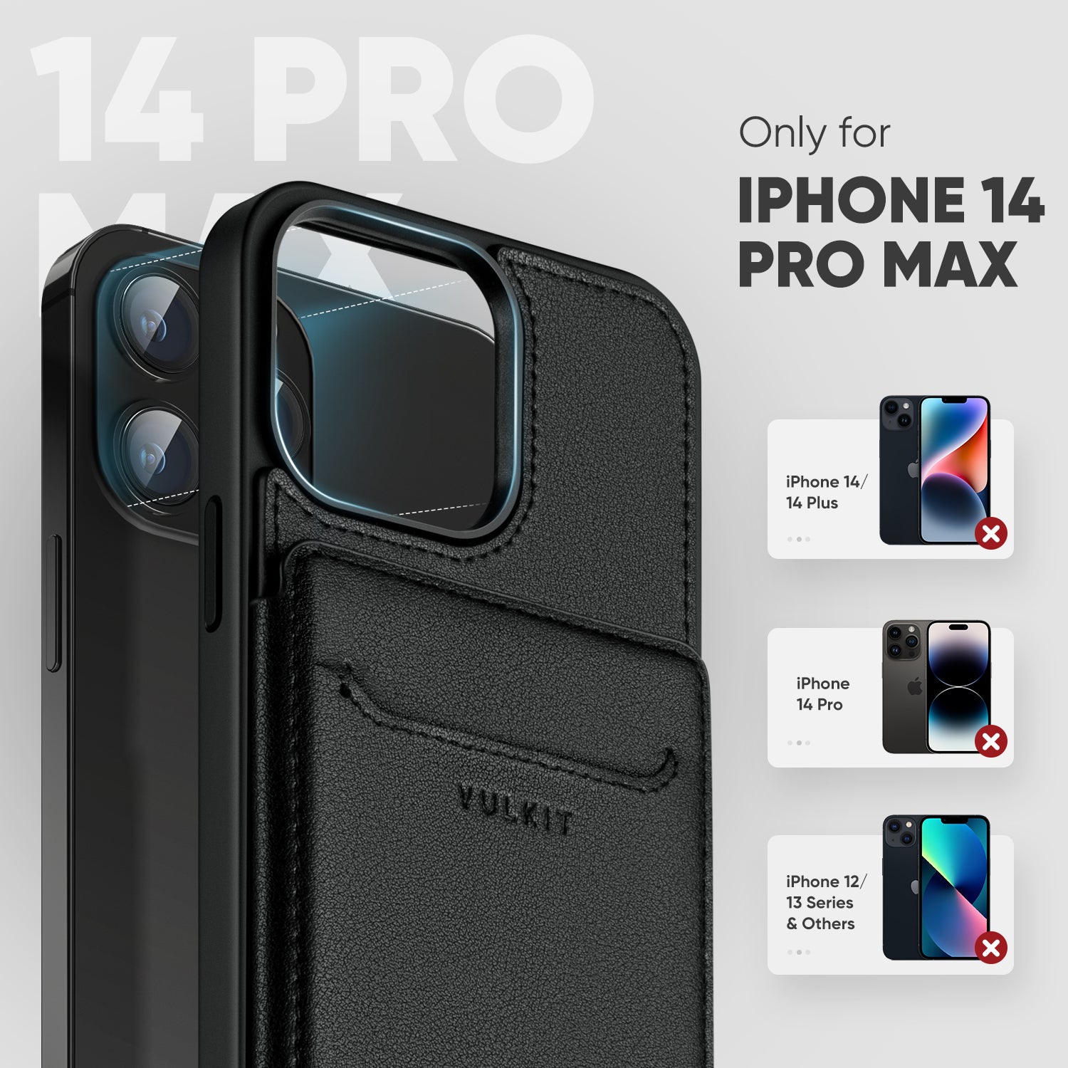 VULKIT VPA107 Cover iPhone 14 Plus Nera Portacarte