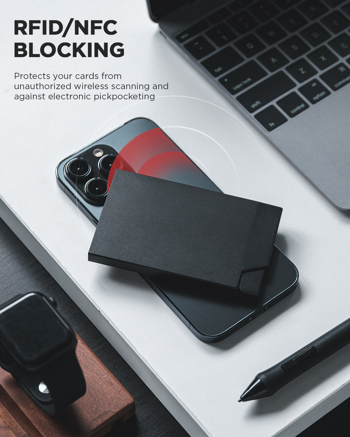 VULKIT VC400 Portacarte Alluminio Slim Nero RFID