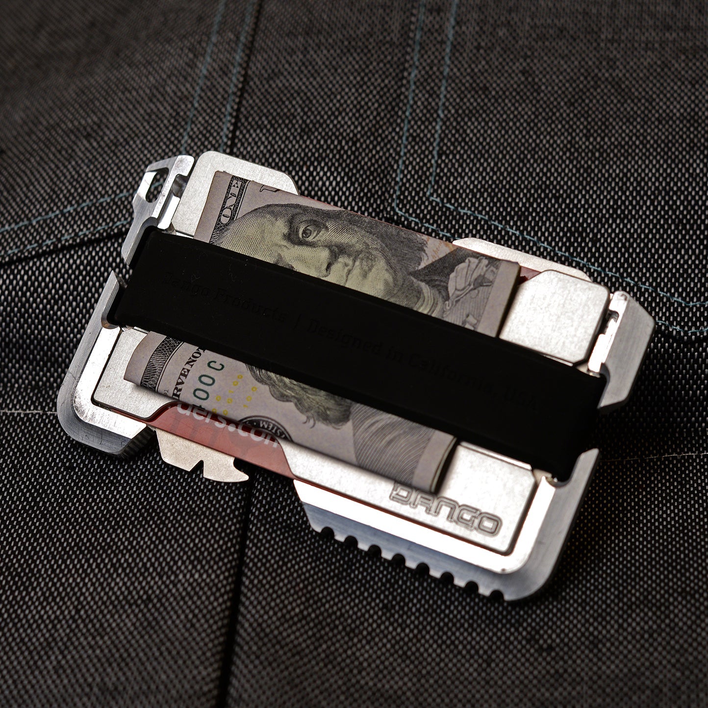Dango T01 Tactical portafoglio alluminio pelle Jet Black