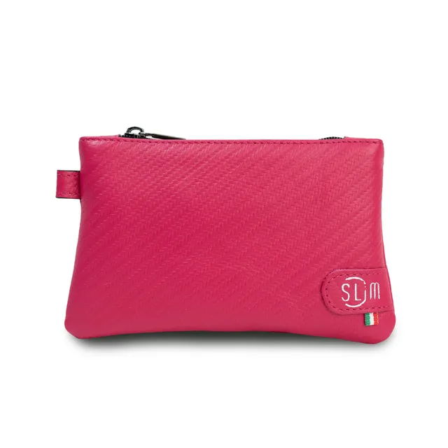 SLim Mini Pochette mini pochette vera pelle Carbon Fucsia
