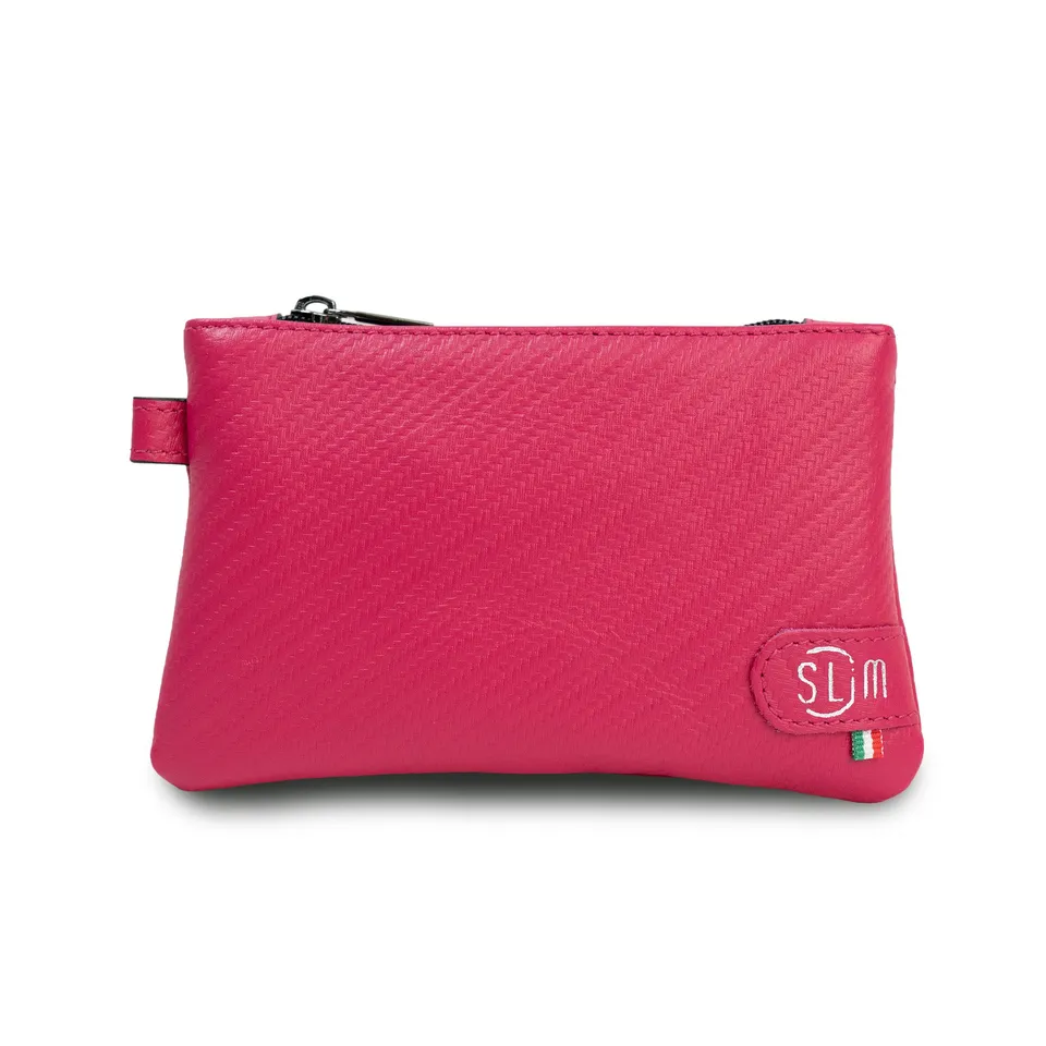 SLim Mini Pochette mini pochette vera pelle Carbon Fucsia