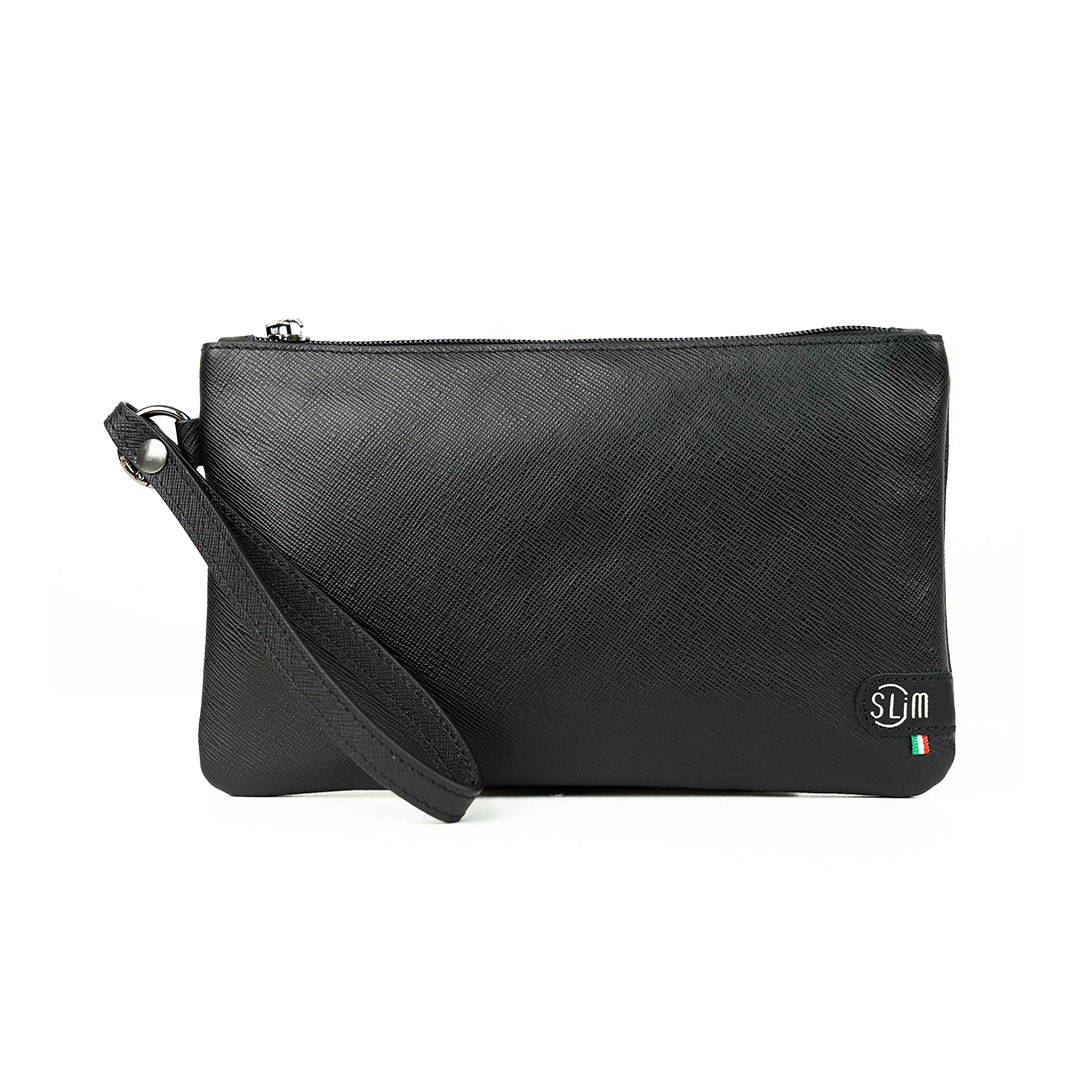 SLim Pochette Polsiera saffiano pochette nero 23x14