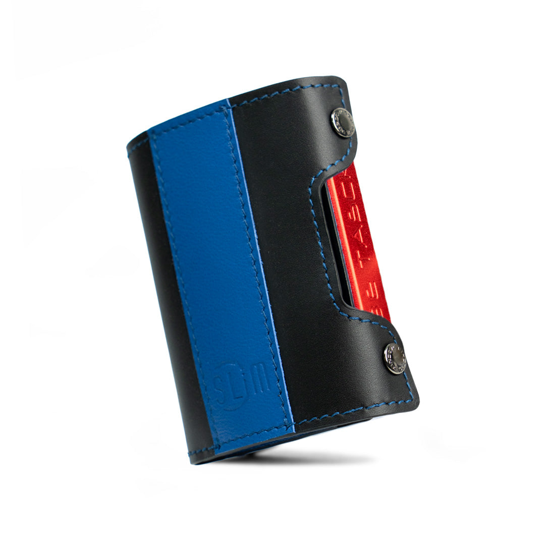 SLim Be Tasck Bicolor Neroblu portafoglio pelle compatto
