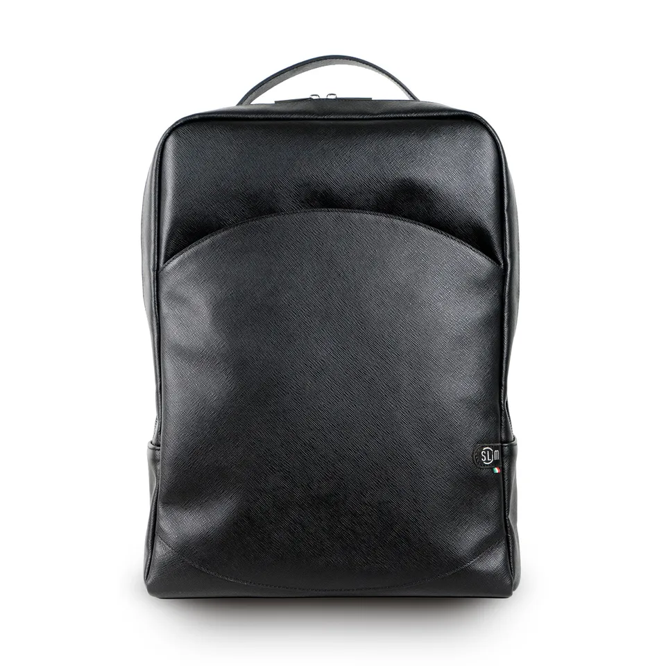 SLim Zaino Grande Saffiano zaino pelle nero 19 L