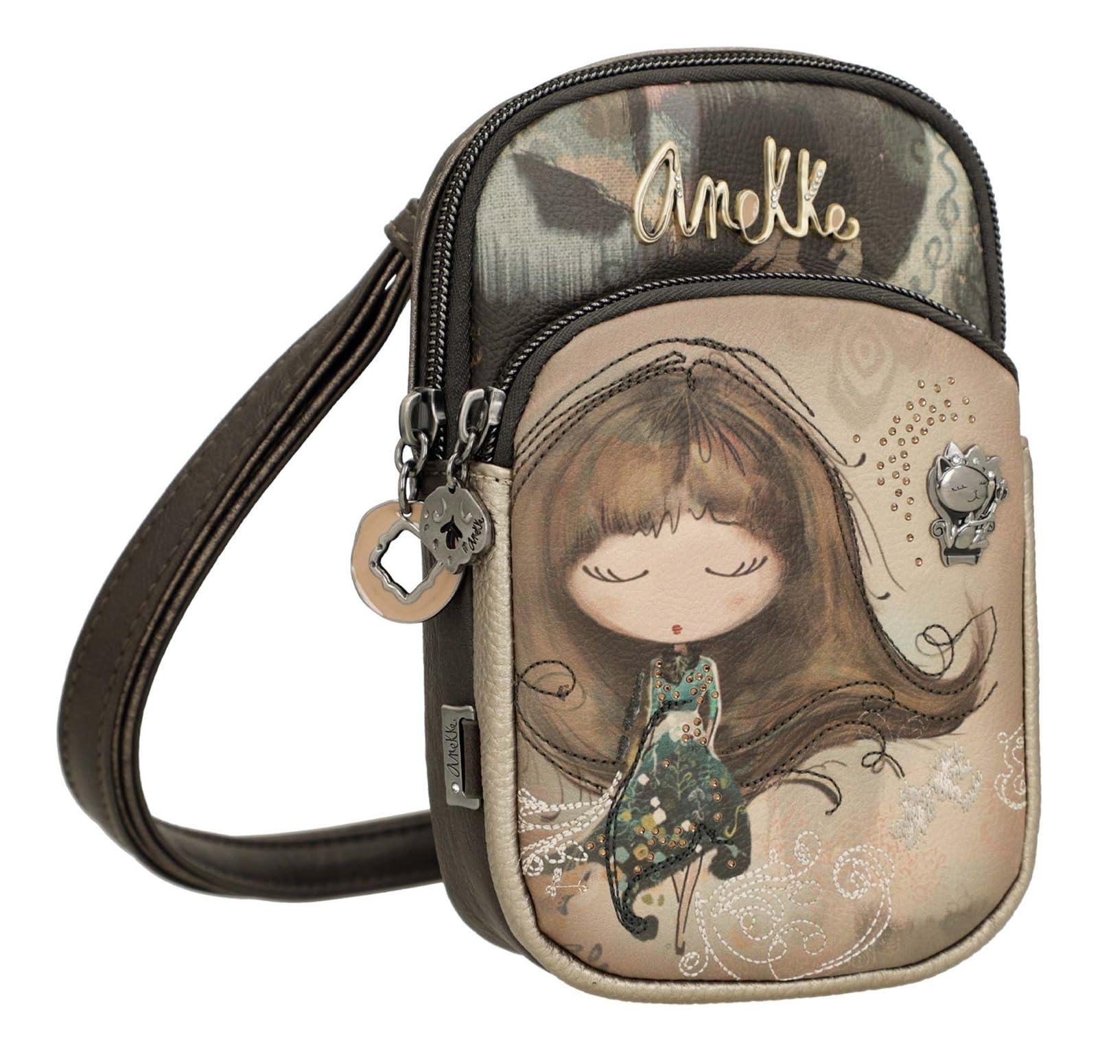 Anekke Real Mini Tracolla Borsa a Tracolla con Tasca Donna