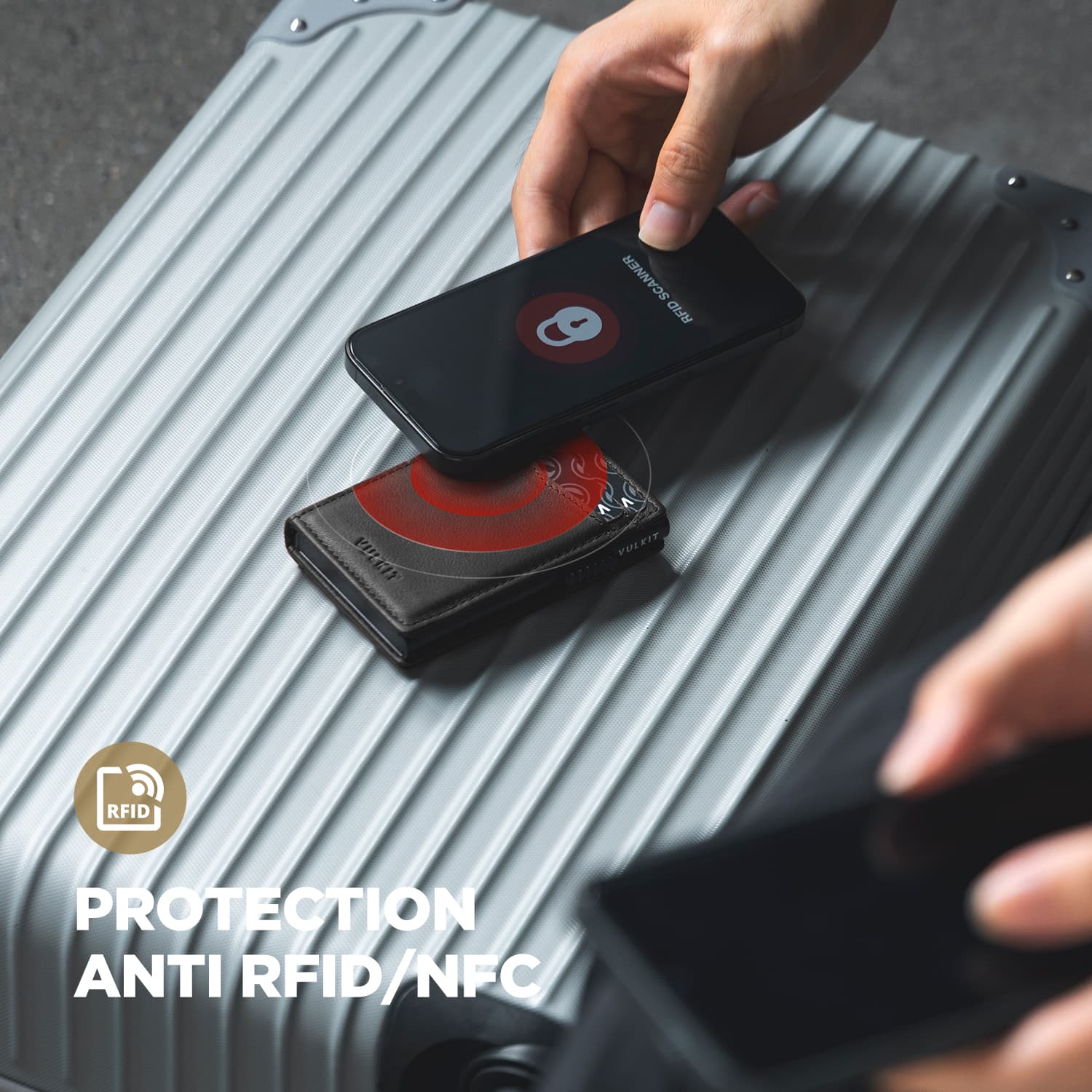 VULKIT Pop Up Wallet VC315P portafoglio marrone pelle RFID