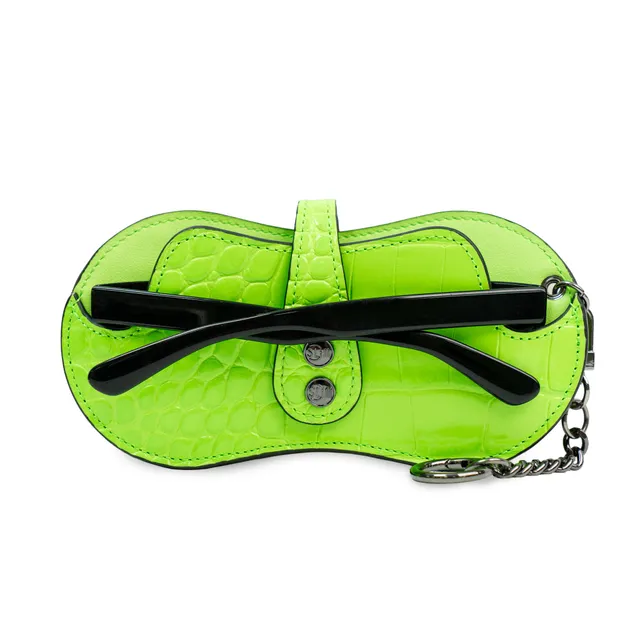 SLim Vision Cocco portaocchiali verde pelle stampa cocco