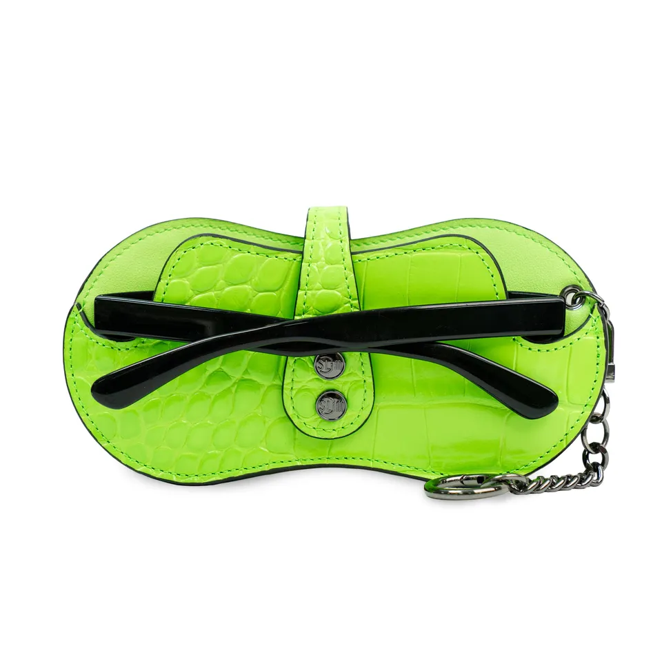SLim Vision Cocco portaocchiali verde pelle stampa cocco