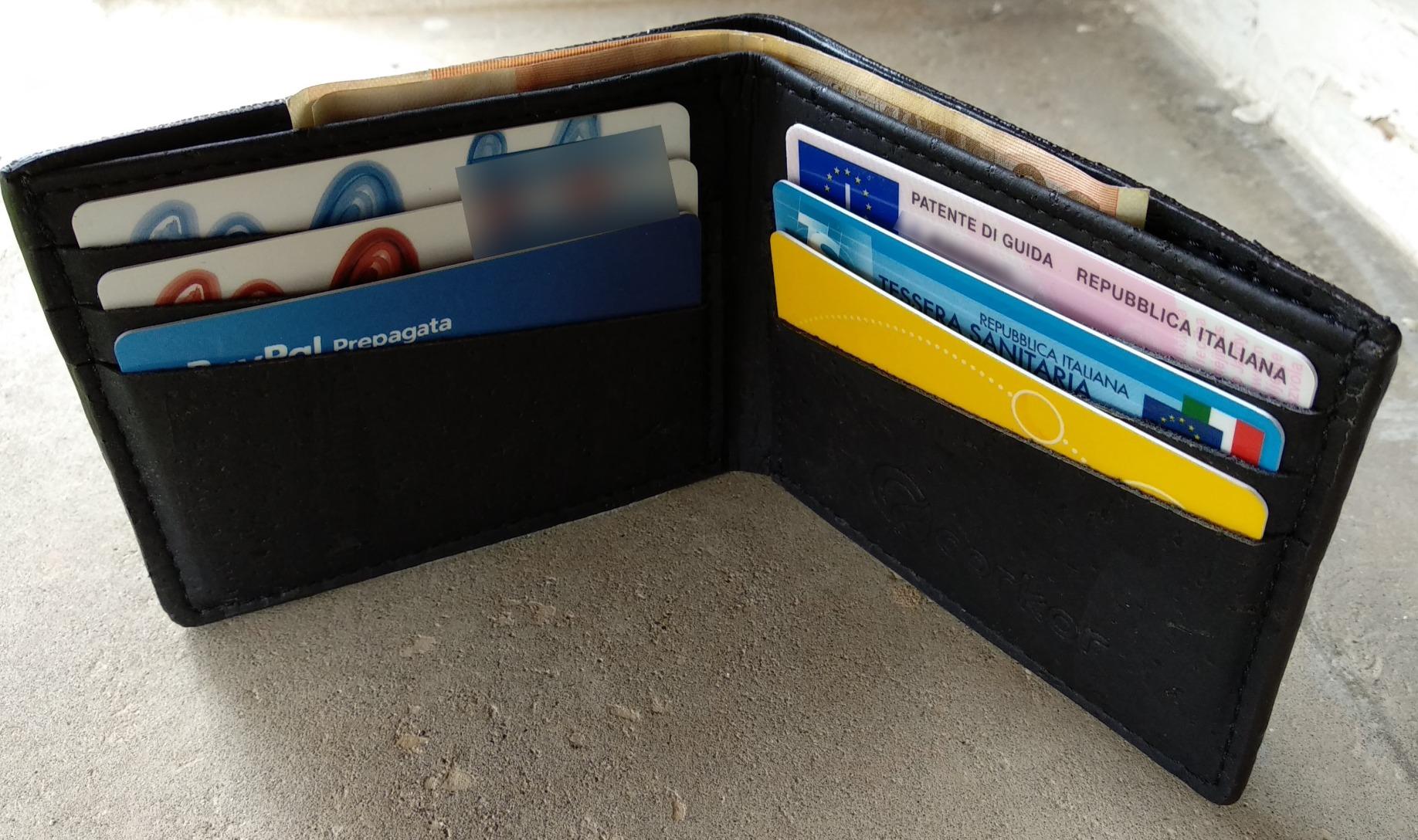Corkor Wallets S portafoglio uomo sughero marrone 6 carte