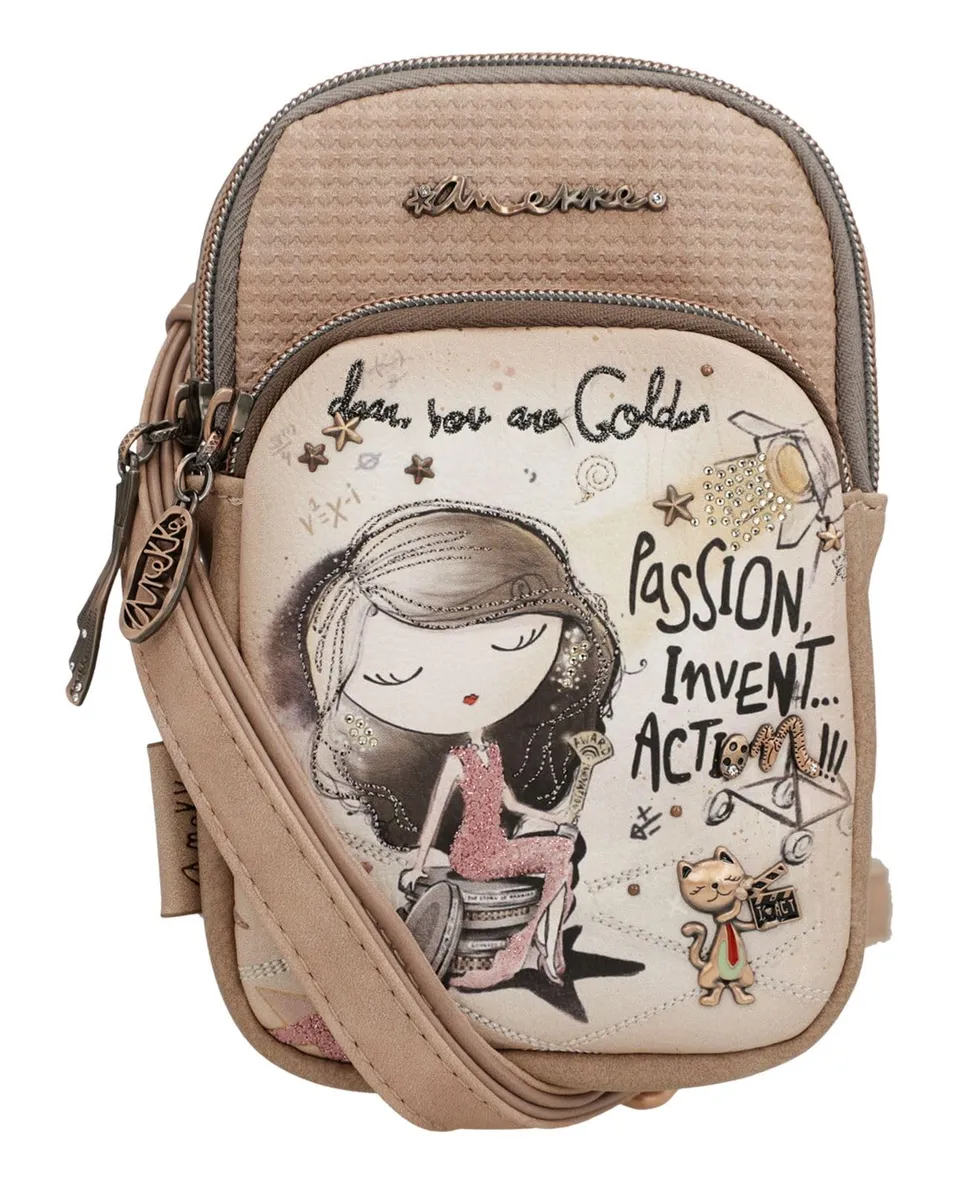 Anekke Hollywood Mini Bandolera Borsa a Tracolla 11x18 cm Blu