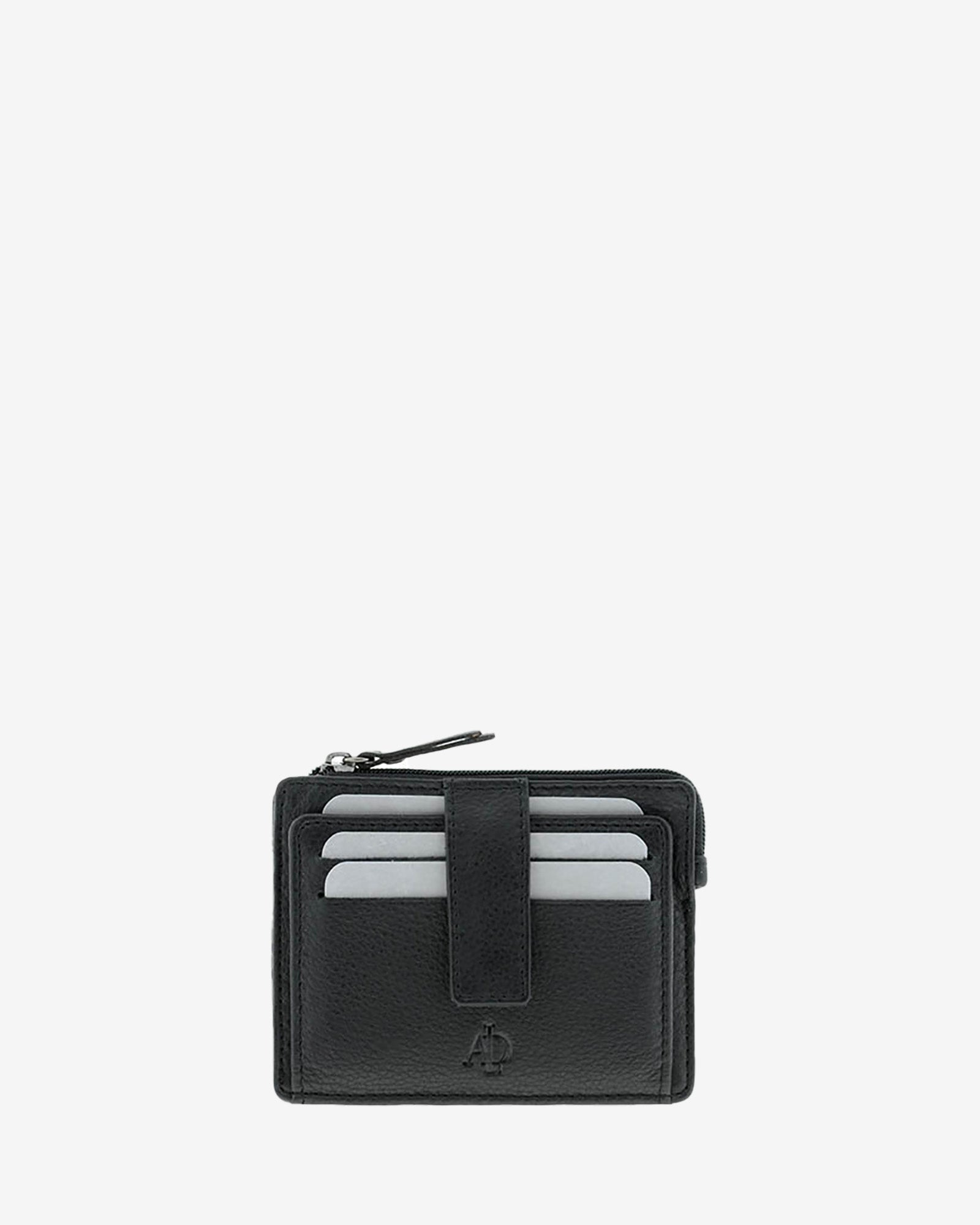Adapell Basicos 8035 portacarte pelle nero 9 carte zip