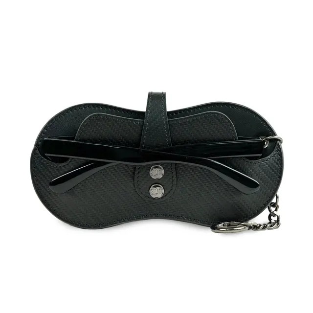 SLim Vision Portaocchiali Carbon Nero Vera Pelle