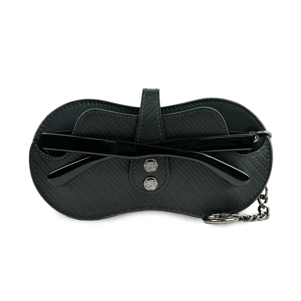 SLim Vision Portaocchiali Carbon Nero Vera Pelle
