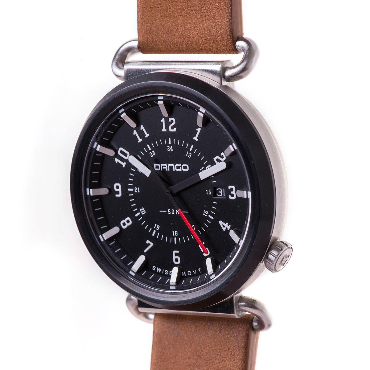 Dango Trek TK-01 orologio pelle italiana Whiskey Brown 45mm