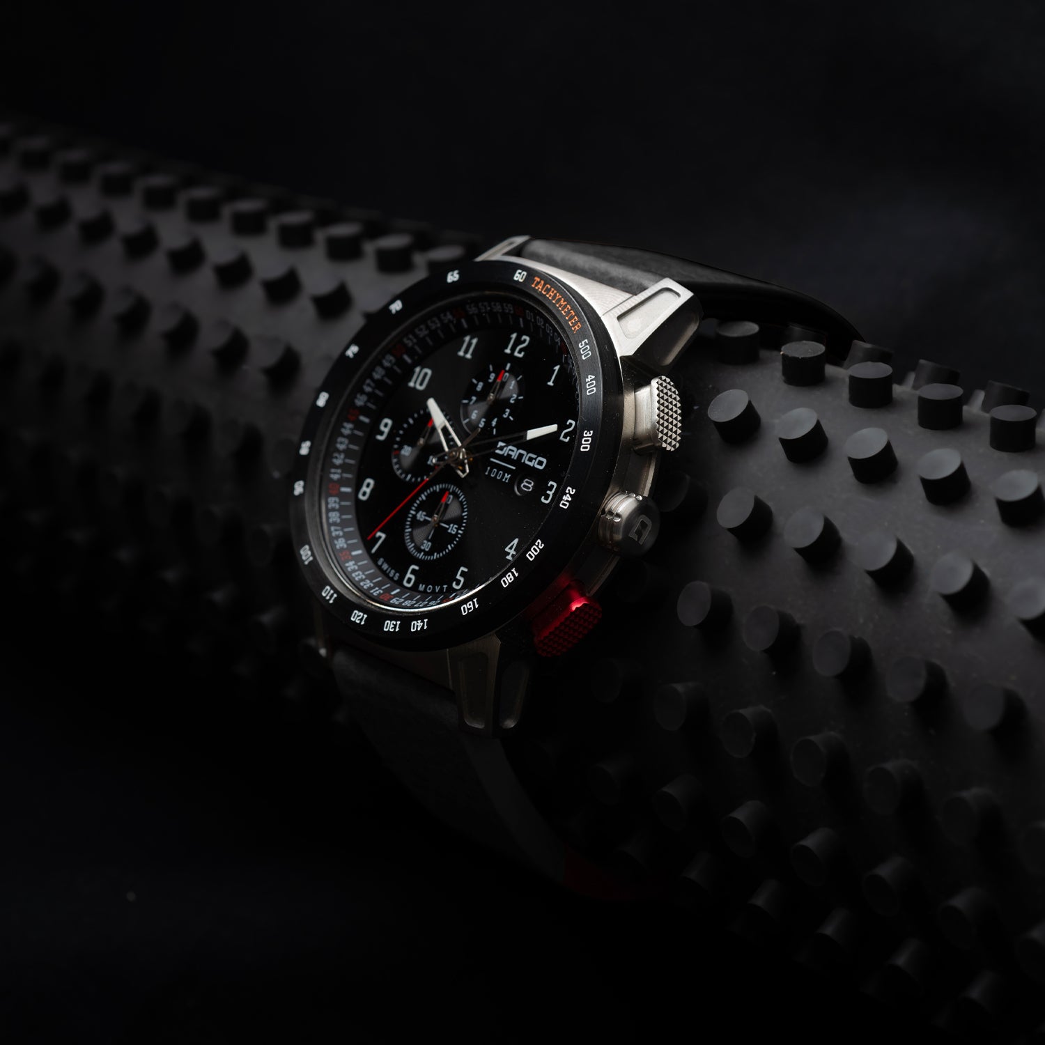 Dango CR-01 cronografo uomo 45mm pelle Jet Black