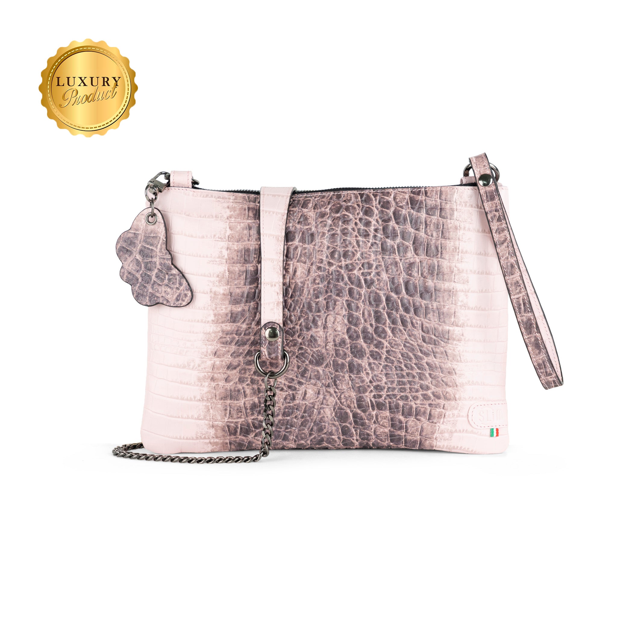 SLim Pochette Tracolla pochette cocco rosa 23x14 cm