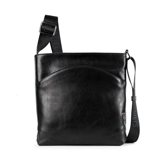 SLim Bag Borsa Vera Pelle Vegetale Nero tracolla