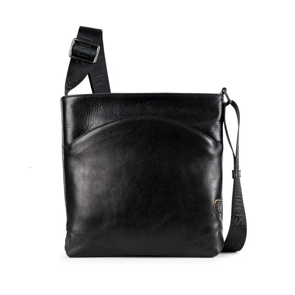 SLim Bag Borsa Vera Pelle Vegetale Nero tracolla