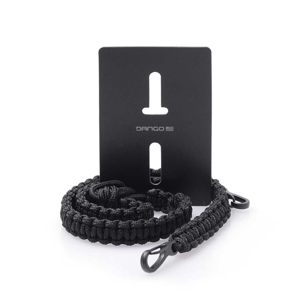 Dango Cords Tethers laccetto collo paracord nero con porta badge