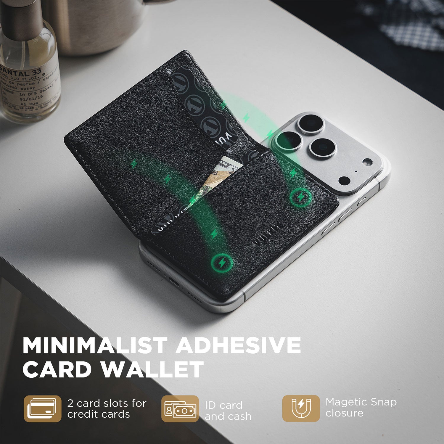 VULKIT Phone Case VPA121 portacarte telefono nero