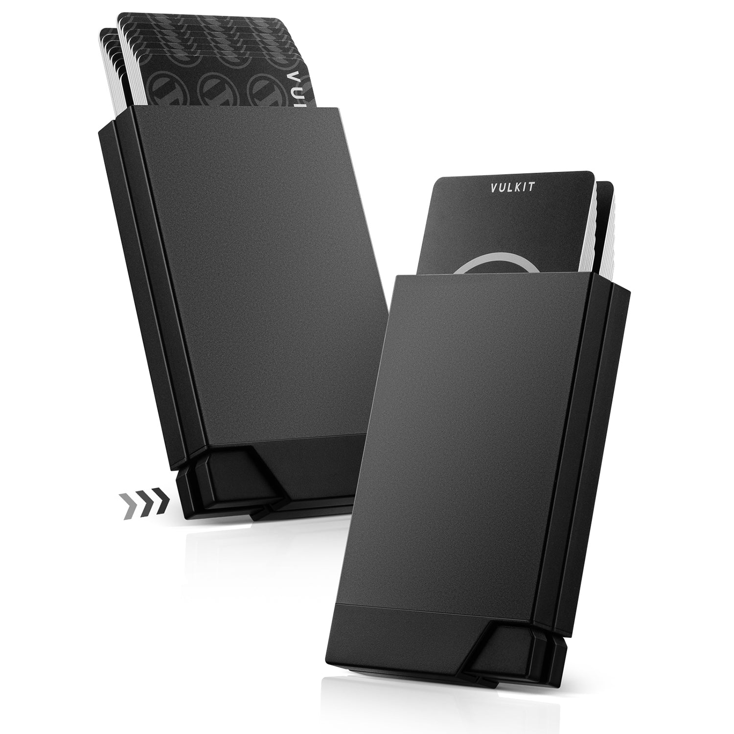 VULKIT VC400D Portacarte Alluminio Doppio RFID Nero 12 Carte