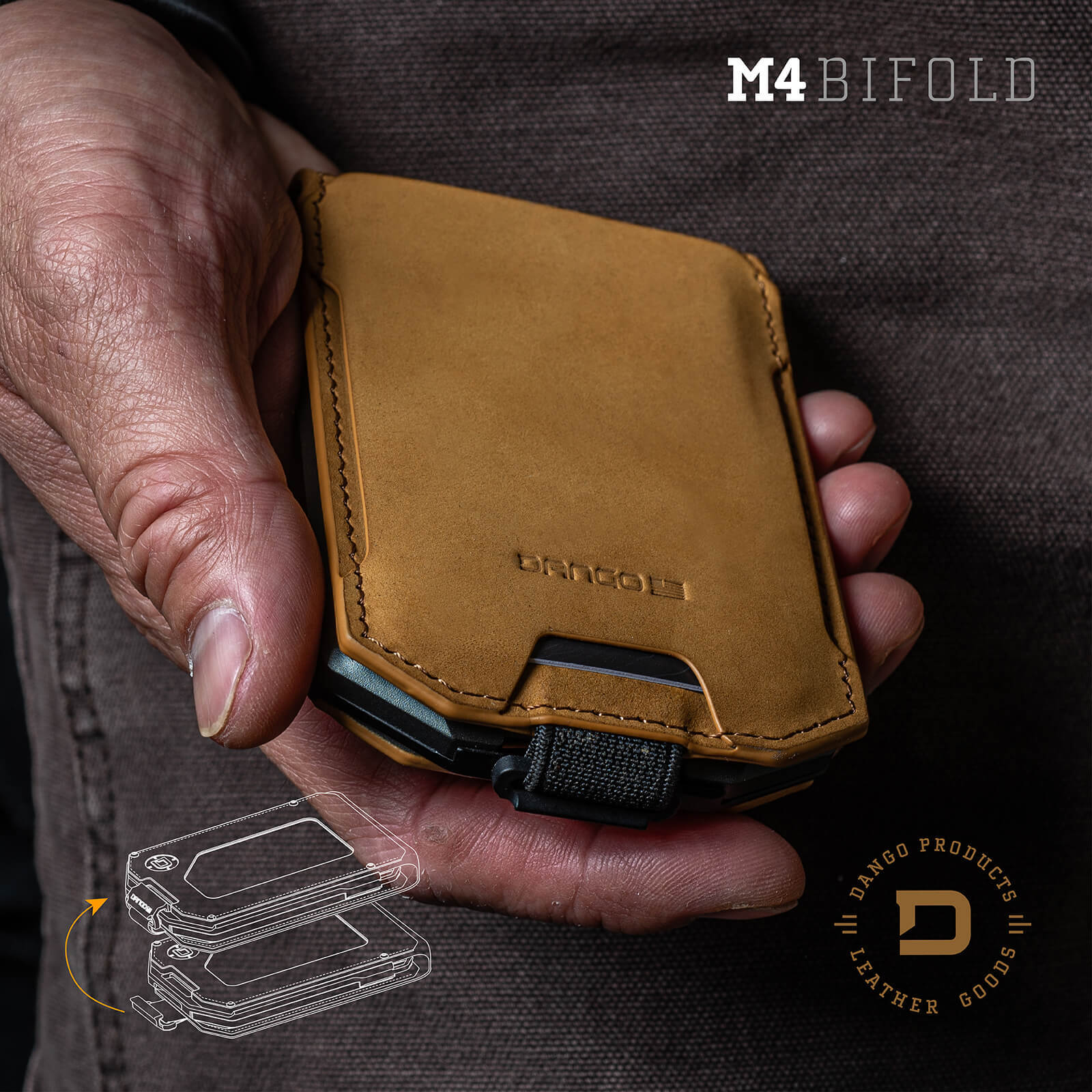 Dango M4 Maverick portafoglio bifold pelle Jet Black 13 carte