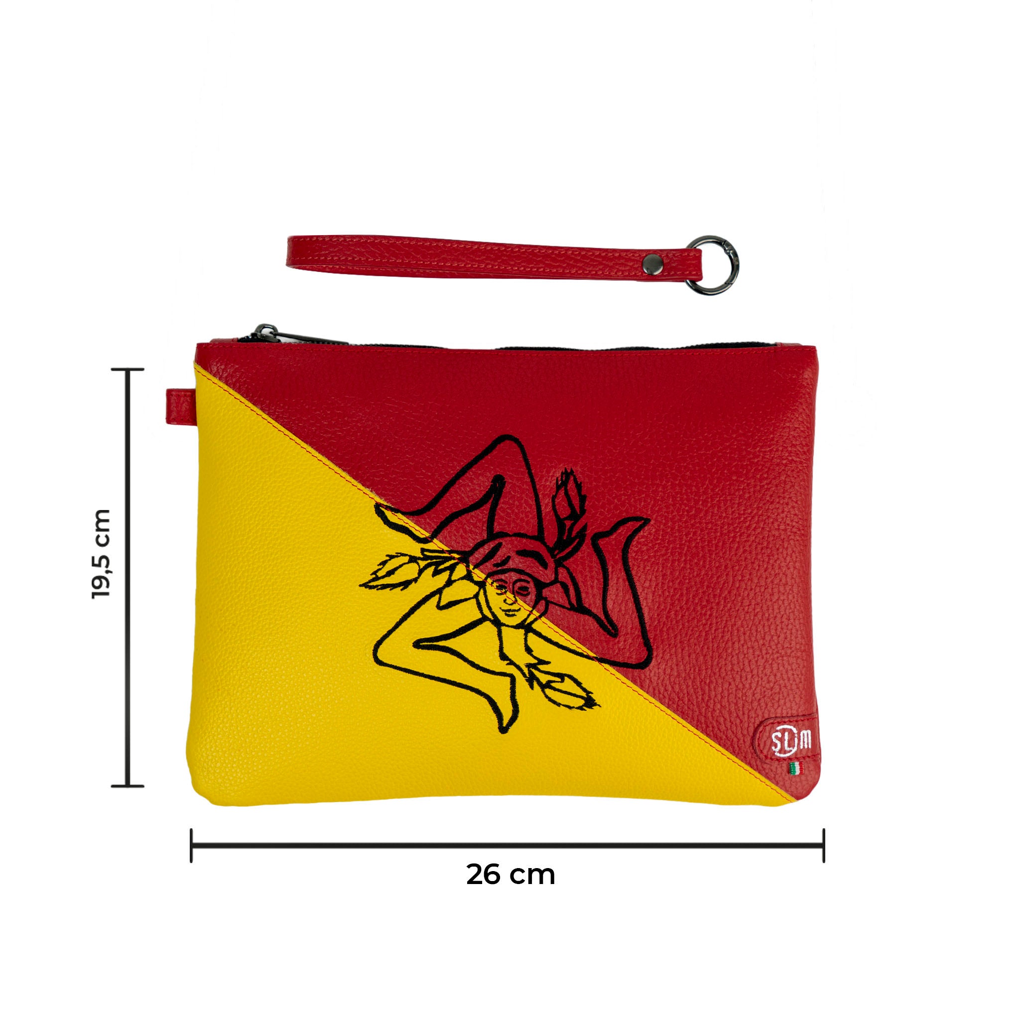SLim Pochette Polsiera Pelle Sicilia Trinacria Grande