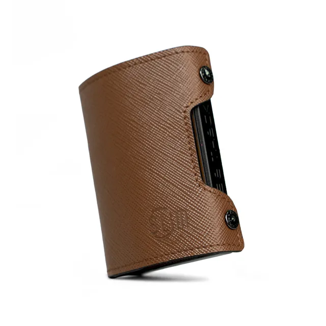 SLim Be Tasck Saffiano Marrone portacarte pelle Frame Nero