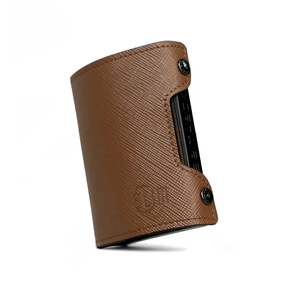 SLim Be Tasck Saffiano Marrone portacarte pelle Frame Nero