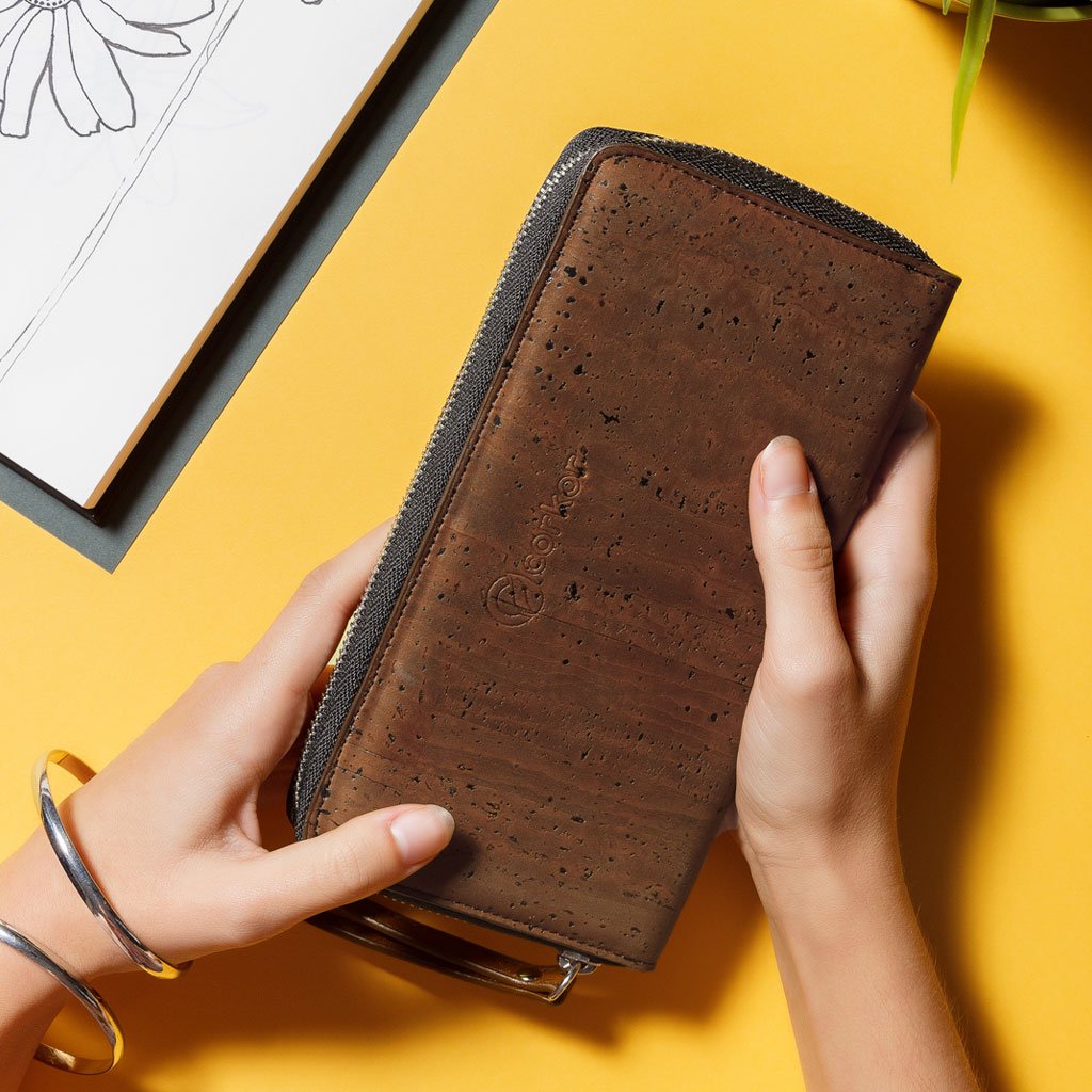 Corkor Wallets portafoglio donna sughero marrone RFID