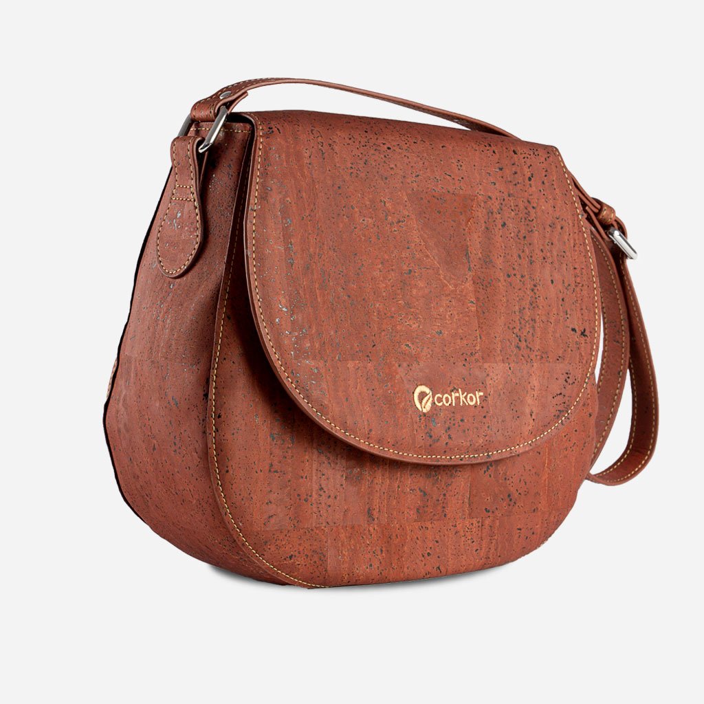 Corkor Bags Borsa Sella Sughero Rossa Vegan Media