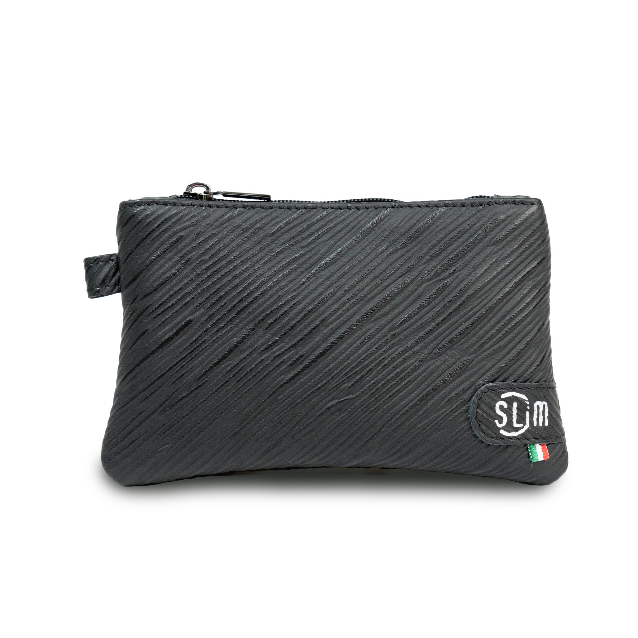 SLim Mini Pochette Epi Nero Vera Pelle