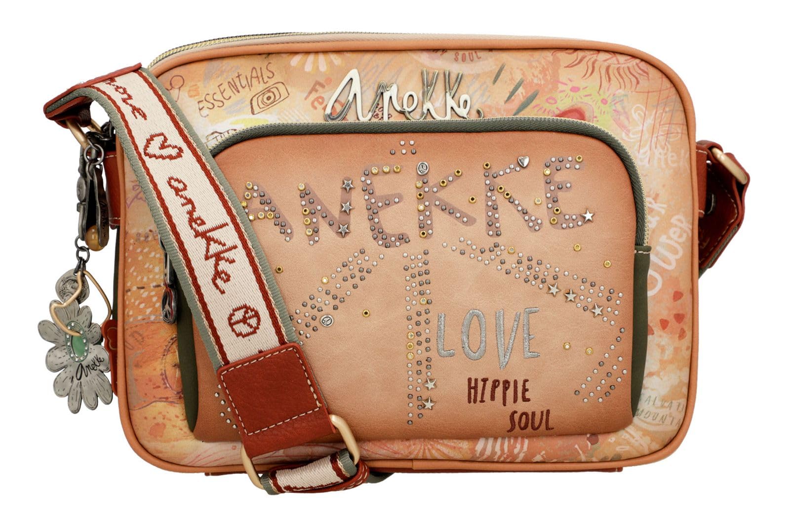 Anekke Bloom borsa a tracolla 3 scomparti ecopelle 26x19