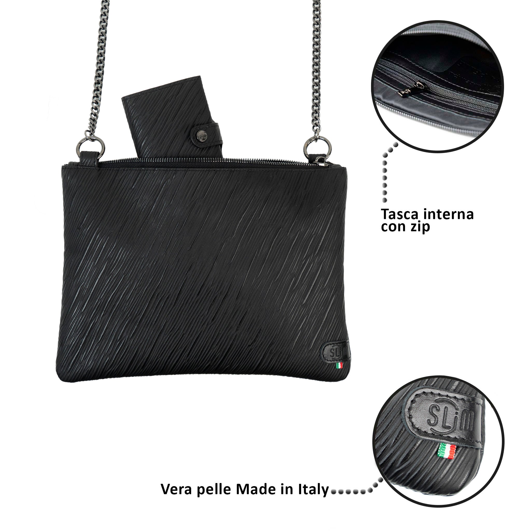 SLim Pochette Tracolla Epi Nero pochette pelle 28 cm
