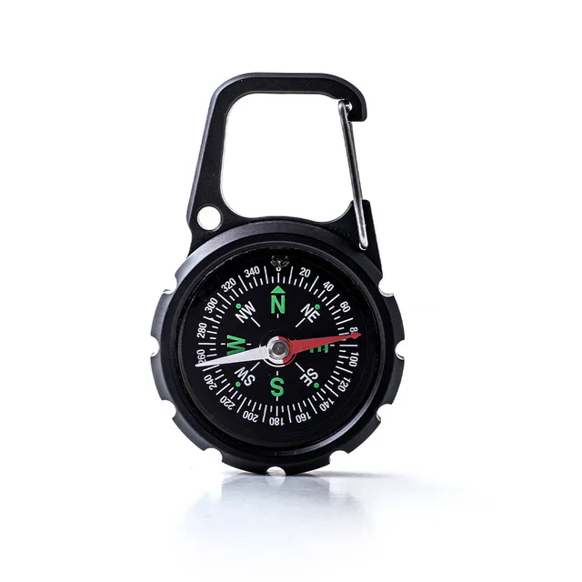 Dango Compass XL bussola alluminio Jet Black con moschettone