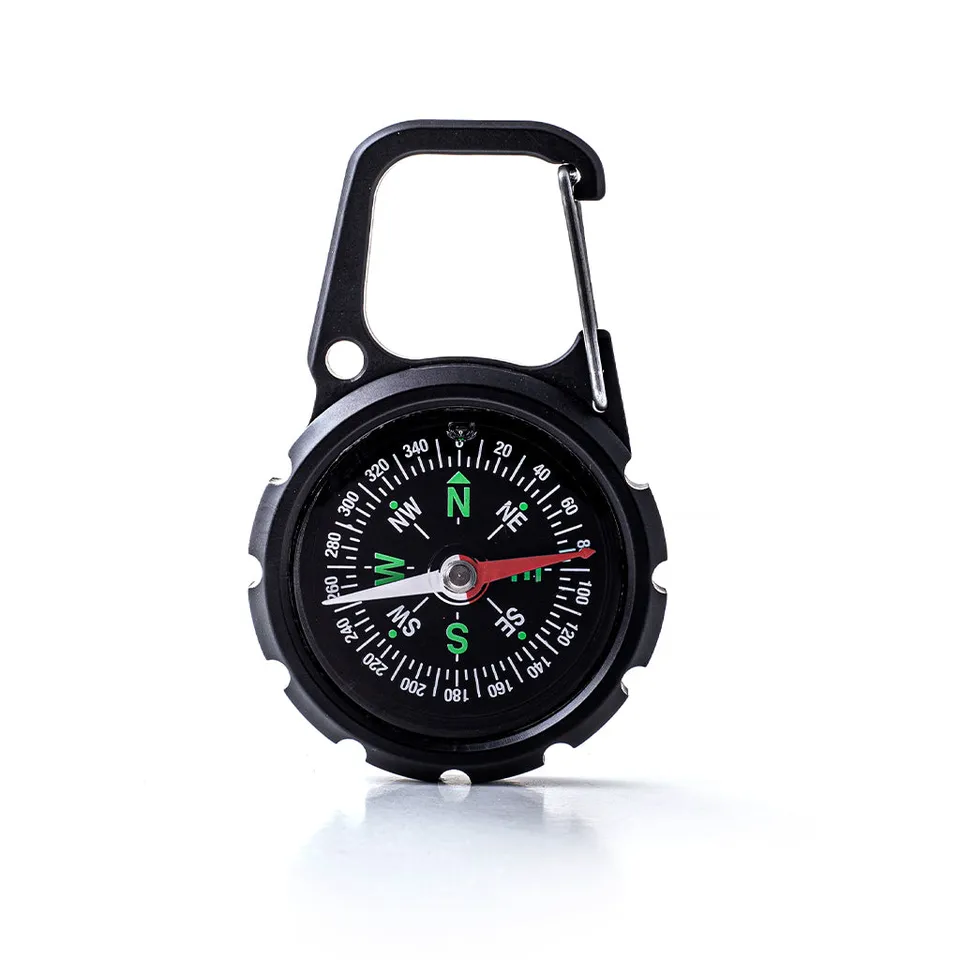 Dango Compass XL bussola alluminio Jet Black con moschettone
